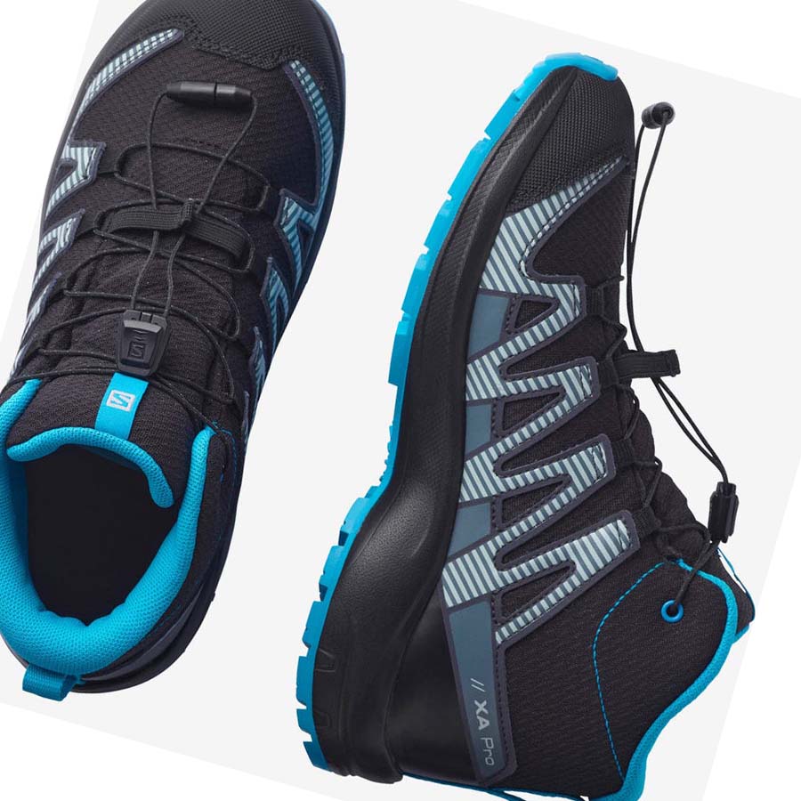 Salomon XA PRO V8 MID CLIMASALOMON™ WATERPROOF Çocuk Patika Koşu Ayakkabısı Siyah | TR 2028HAP